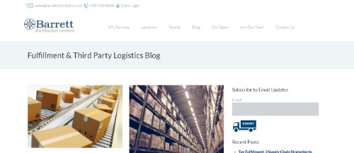Barrett Distribution Centers' Fulfillment and Third Party Logistics Blog