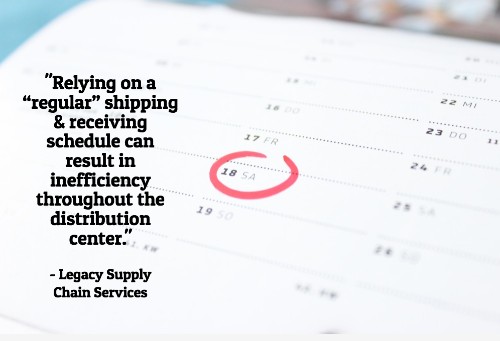 "This may seem like a no-brainer, but many distribution centers still have not implemented electronically transmitted advanced shipping notifications (ASN). Relying on a “regular” shipping & receiving schedule can result in inefficiency throughout the distribution center."— 11 Warehouse and Distribution Center Best Practices for Your Supply Chain, Legacy Supply Chain Services