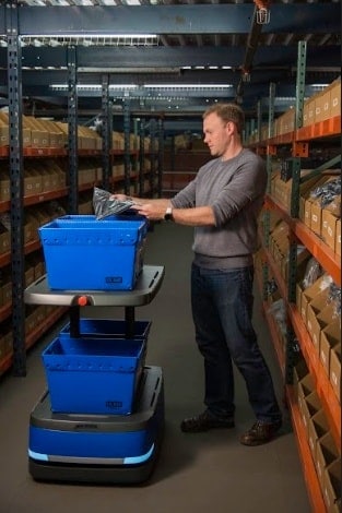 Types of warehouse automation - Chuck by 6 River Systems collaborative mobile robot